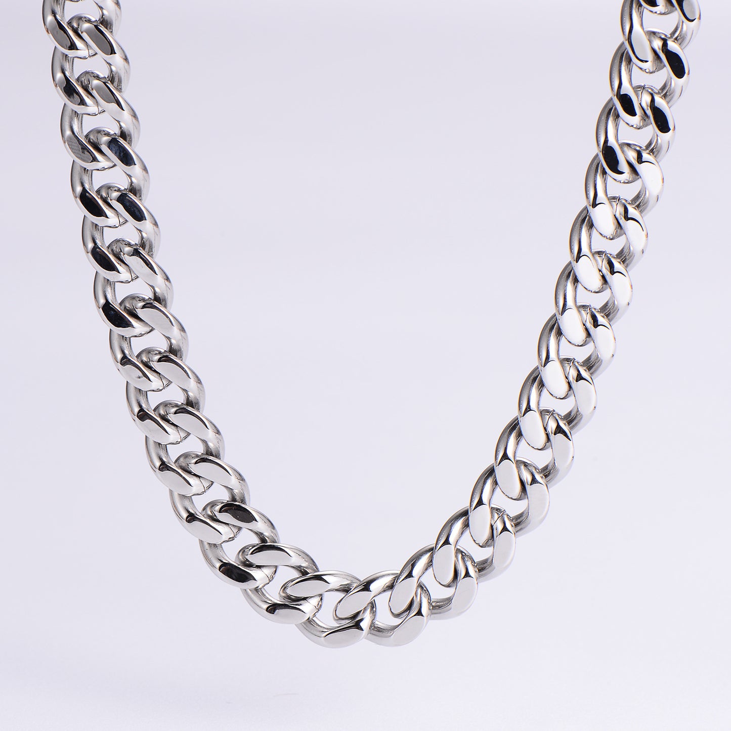 Collana a maglie cubane da 8 mm in argento