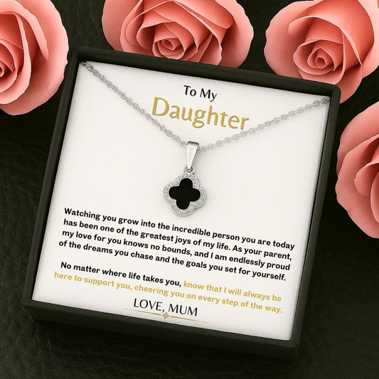 To My Daughter Clover Necklace