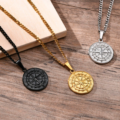 Compass Pendant Chain Set.