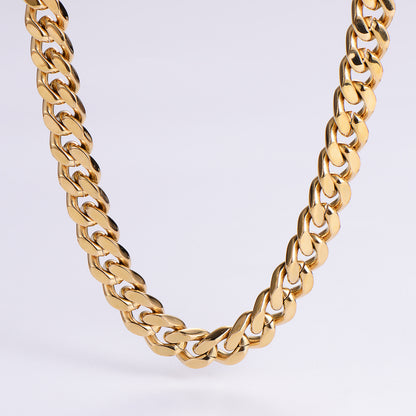 8mm Cuban Link Necklace Gold