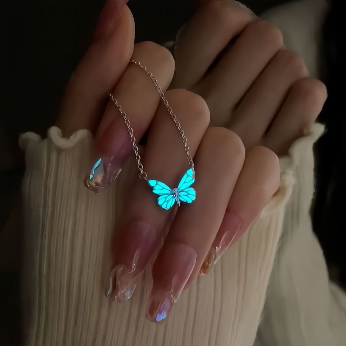 To My Daughter - Luminous Butterfly Necklace