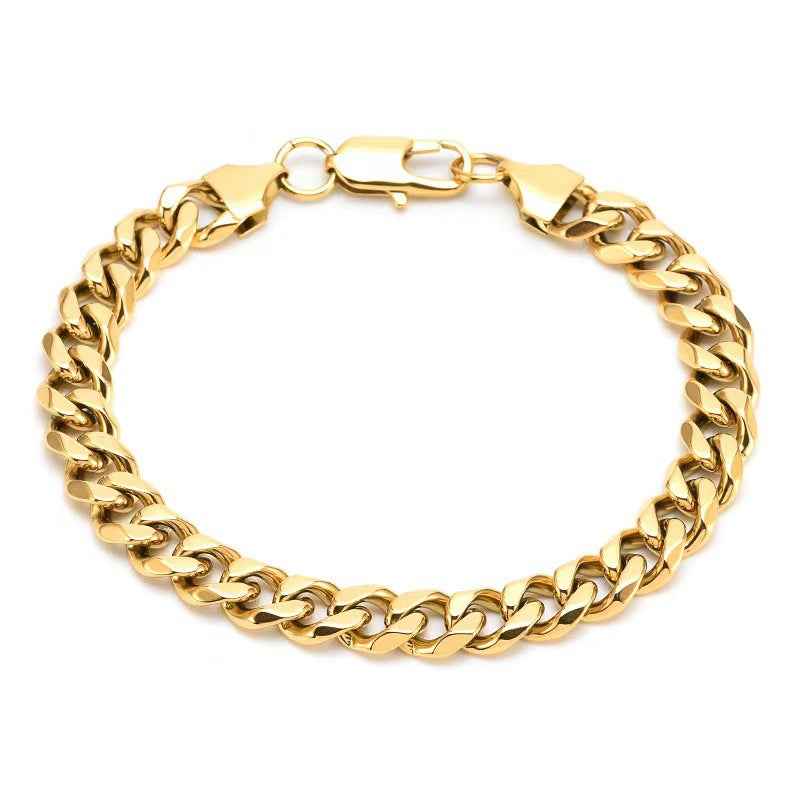 8mm Cuban Link Bracelet - Lobaster Clasp