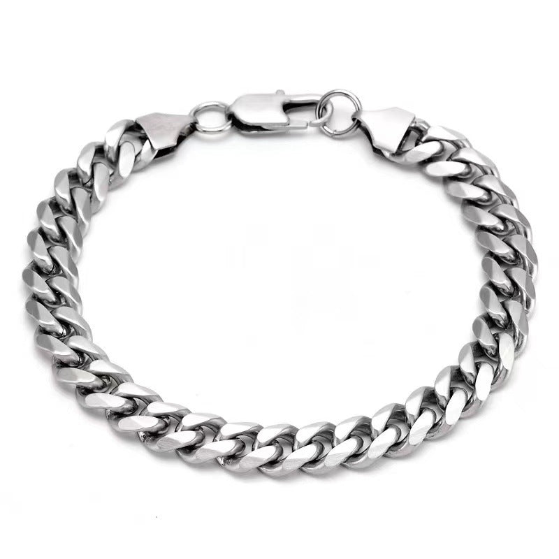 8mm Cuban Link Bracelet - Lobaster Clasp