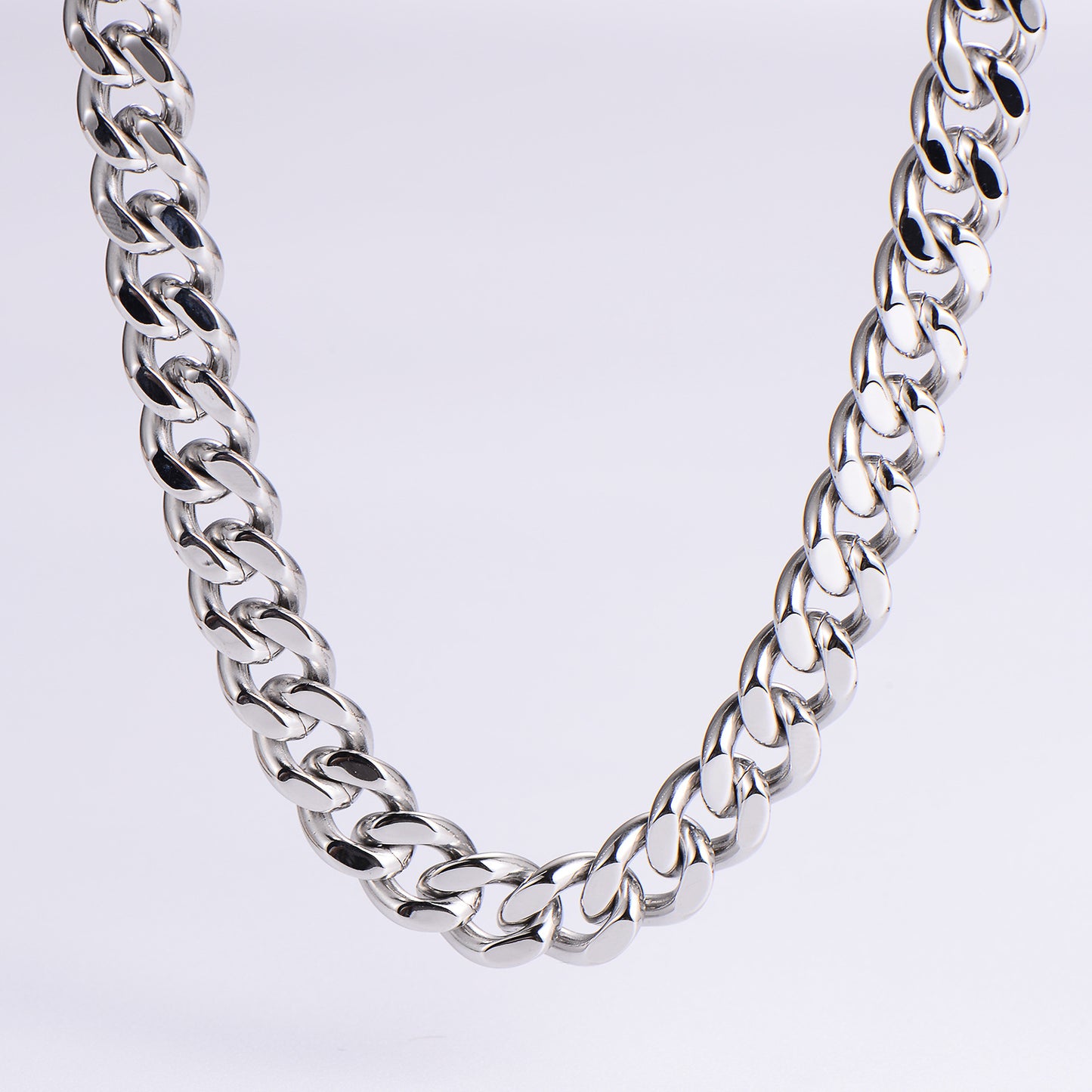 8mm Cuban Link Necklace Silver