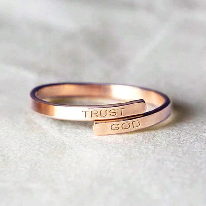 "TRUST GOD" Adjustable Ring