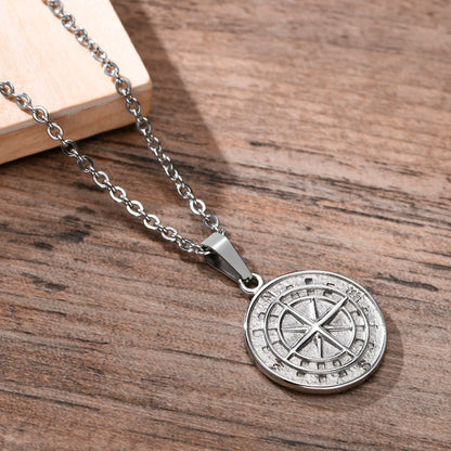 Compass Pendant Chain Set.