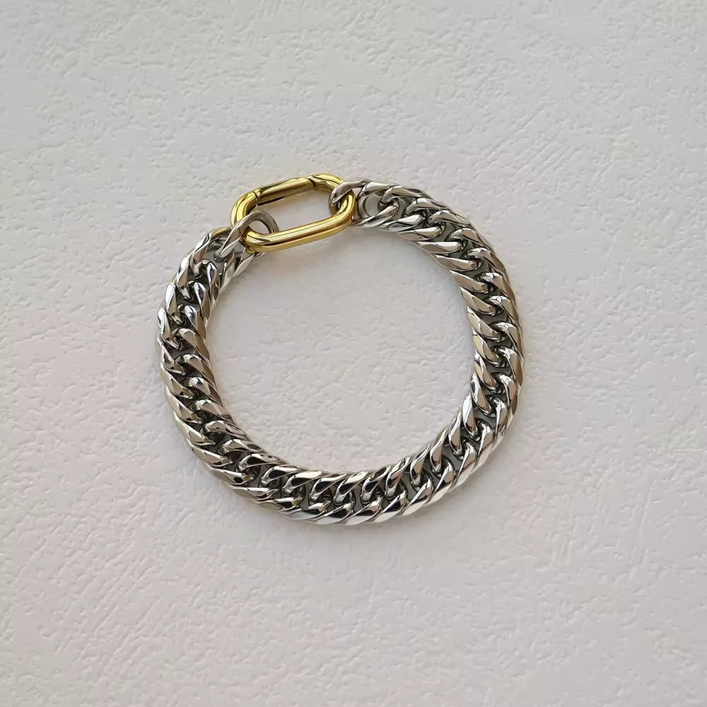 Two Tone Cuban Chain Bracelet