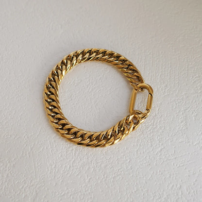 Two Tone Cuban Chain Bracelet